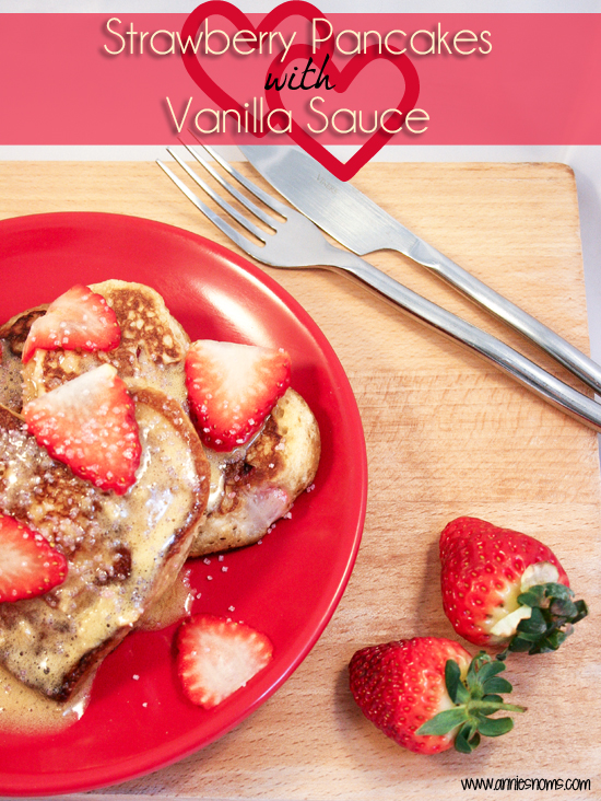 Strawberry Pancakes with Vanilla Sauce