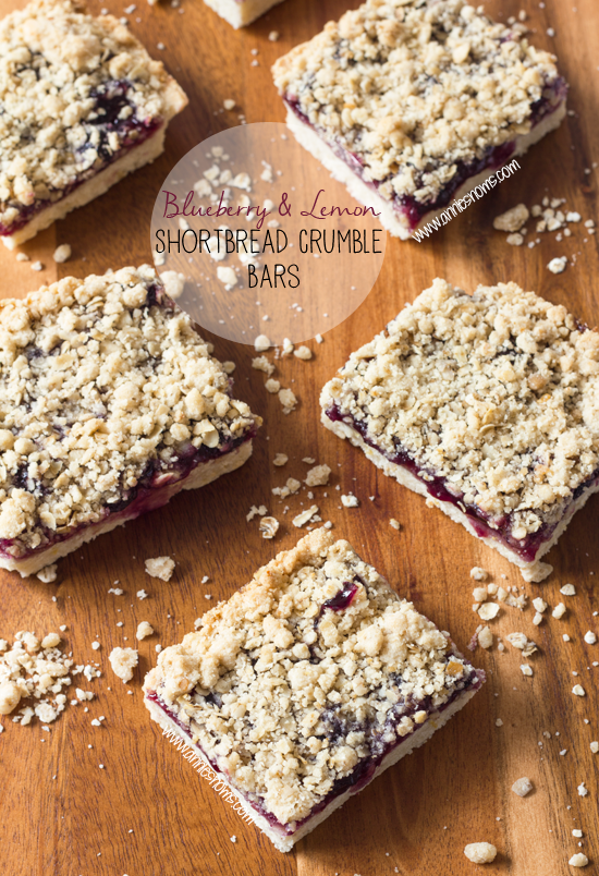 Blueberry and Lemon Shortbread Crumble Bars