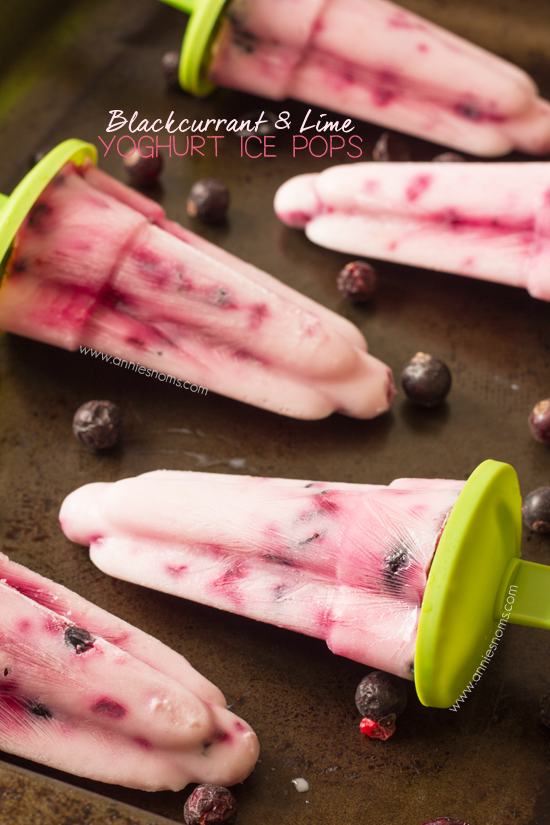 Blackcurrant and Lime Yoghurt Ice Pops