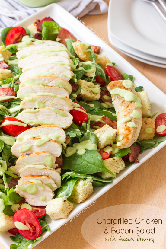 Chargrilled Chicken & Bacon Salad with Avocado Dressing | Annie's Noms