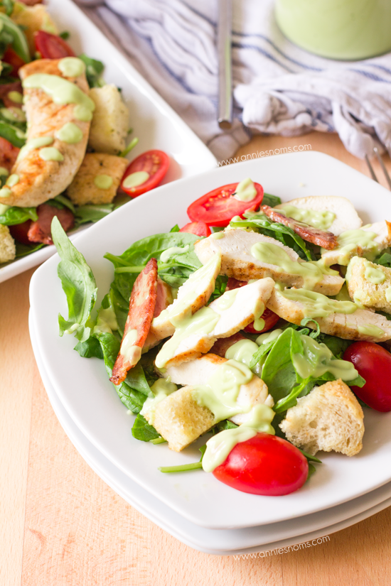 Chargrilled Chicken & Bacon Salad with Avocado Dressing | Annie's Noms