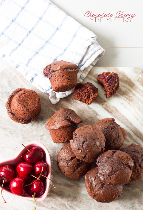 Chocolate Cherry Mini Muffins | Annie's Noms