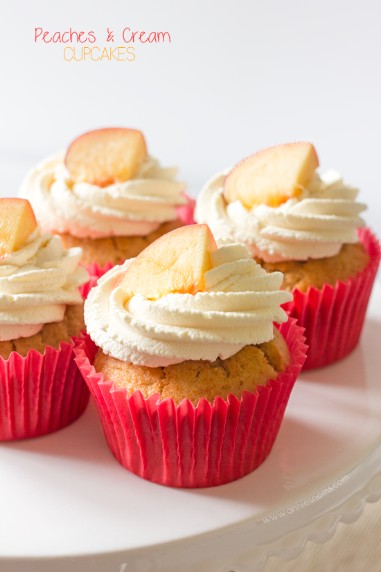 Peaches and Cream Cupcakes | Annie's Noms