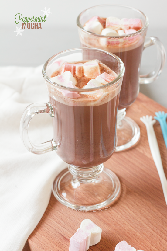 Peppermint Mocha - This Peppermint Mocha is rich and chocolatey with a hit of coffee and peppermint. Topped with snowman marshmallows, it is one decadent, festive beverage!