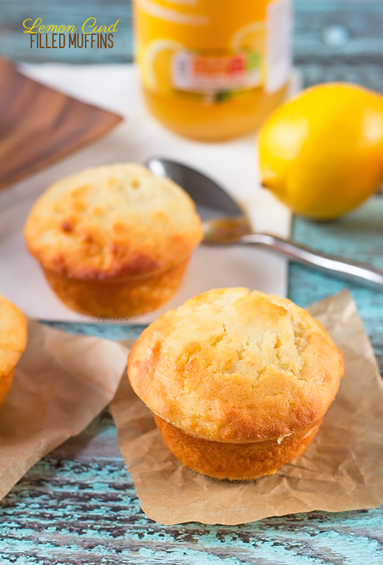 Soft, lemon muffins made with yoghurt and filled with gorgeous pockets of oozing lemon curd in the centre.