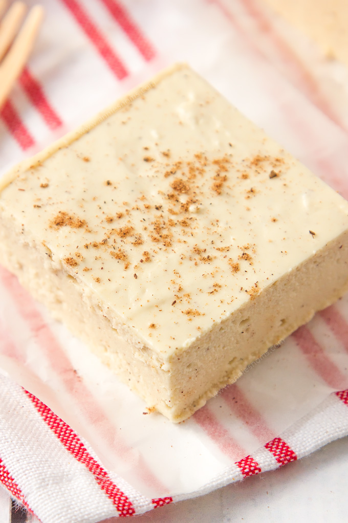 This easy Eggnog Fudge requires no thermometer to make! It is the perfect melt in your mouth, divine edible gift to make this Christmas!