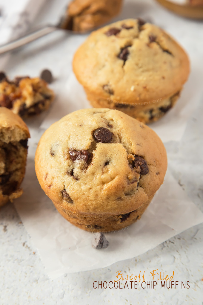 Biscoff Filled Chocolate Chip Muffins Annie S Noms