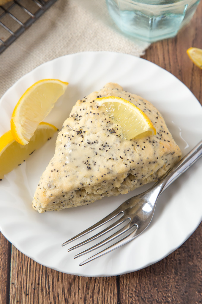 These light, flaky and citrus filled Lemon Poppy Seed scones are a cinch to make and are the perfect breakfast for a dull January morning!