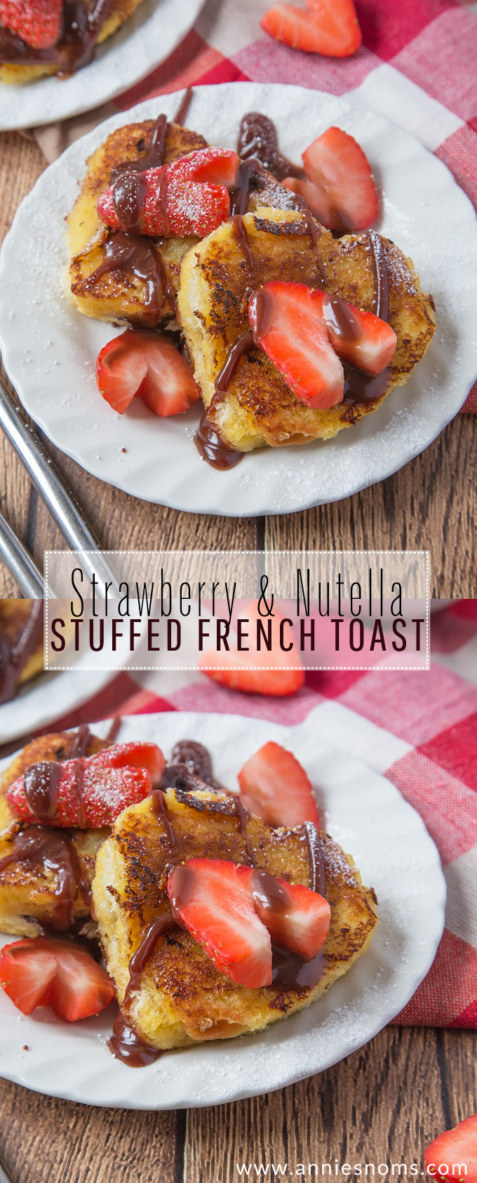 This Mini Strawberry and Nutella Stuffed French Toast is cute, fun to make and the perfect Valentine's Day breakfast for the one you love! #ad