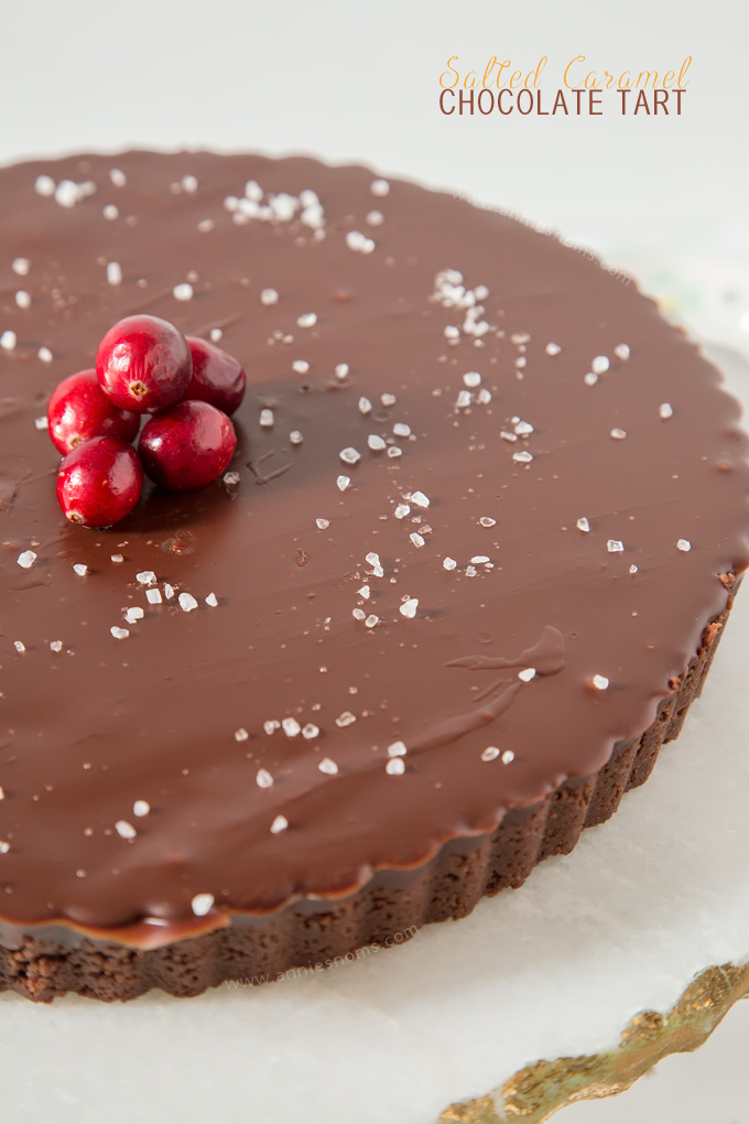 This no-bake Salted Caramel Chocolate Tart is rich, decadent and ridiculously easy to make! The sweet caramel cuts through the chocolate creating one heavenly dessert!