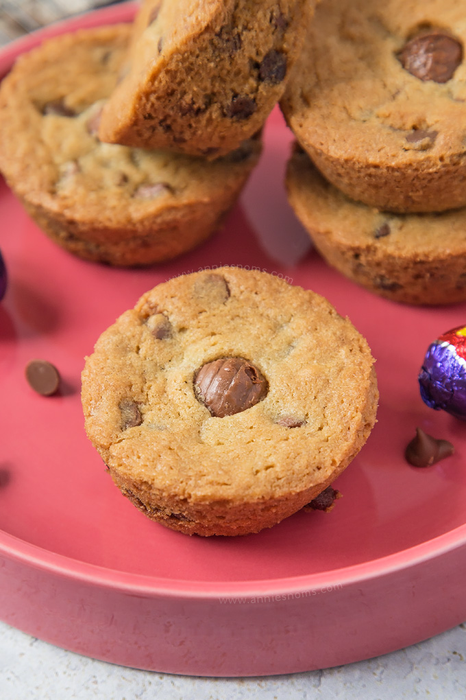 Soft and chewy chocolate chip cookies stuffed with a mini Cadbury Creme Egg. The perfect, easy Easter bake!