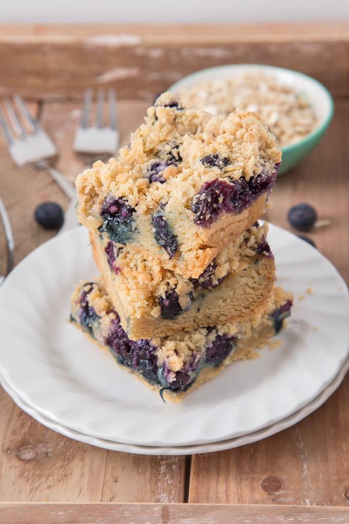 My Blueberry Sugar Cookie Bars are a combination of soft, chewy cookie, fresh blueberries and a crumbly, oat topping. Sweet, crunchy and juicy; these are out of this world good!