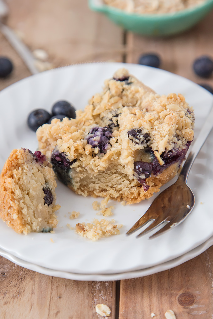 My Blueberry Sugar Cookie Bars are a combination of soft, chewy cookie, fresh blueberries and a crumbly, oat topping. Sweet, crunchy and juicy; these are out of this world good!