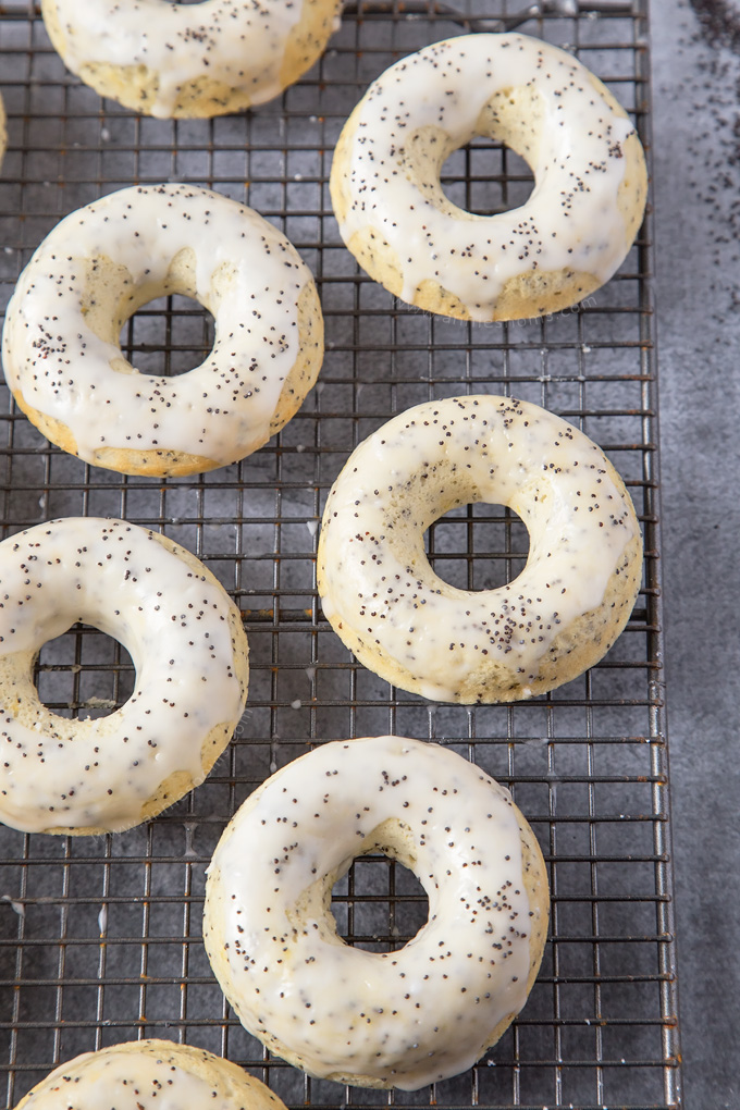 These baked Lemon Poppy Seed Doughnuts are light, crunchy and filled with lemony goodness! An easy, super tasty Spring bake everyone will love!