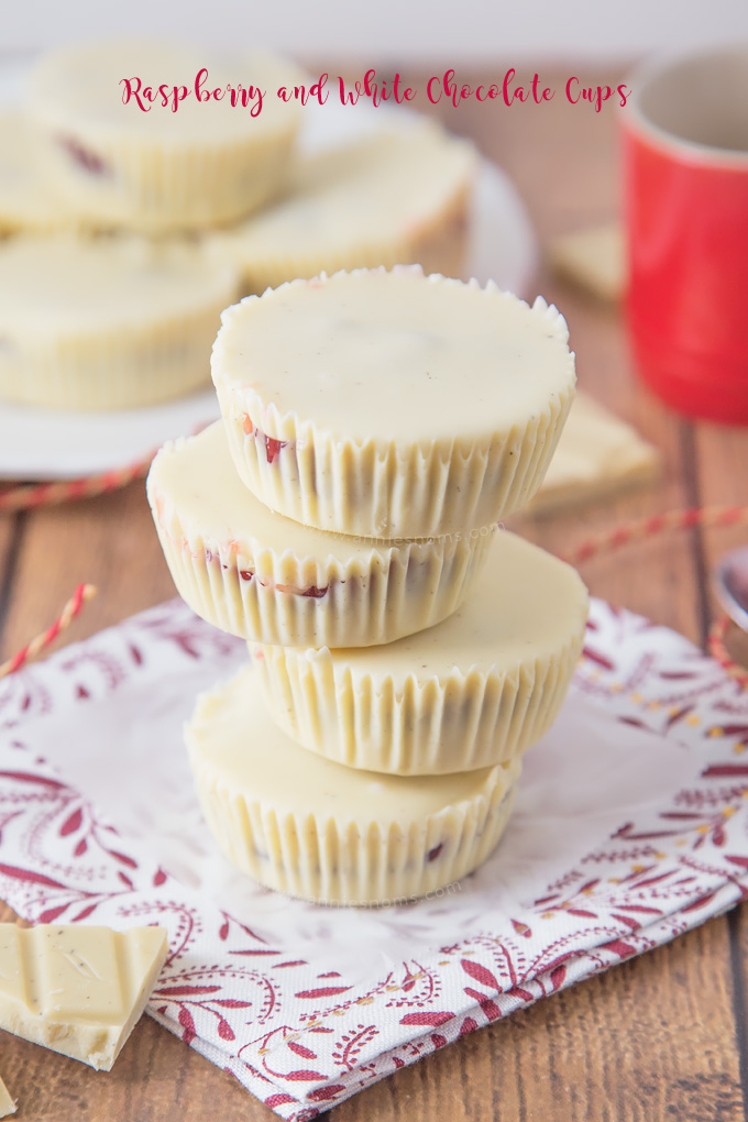 These two Ingredient Raspberry and White Chocolate Cups are ridiculously easy to make and delicious. The best part? They're no bake!