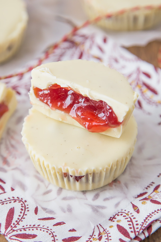 These two Ingredient Raspberry and White Chocolate Cups are ridiculously easy to make and delicious. The best part? They're no bake!