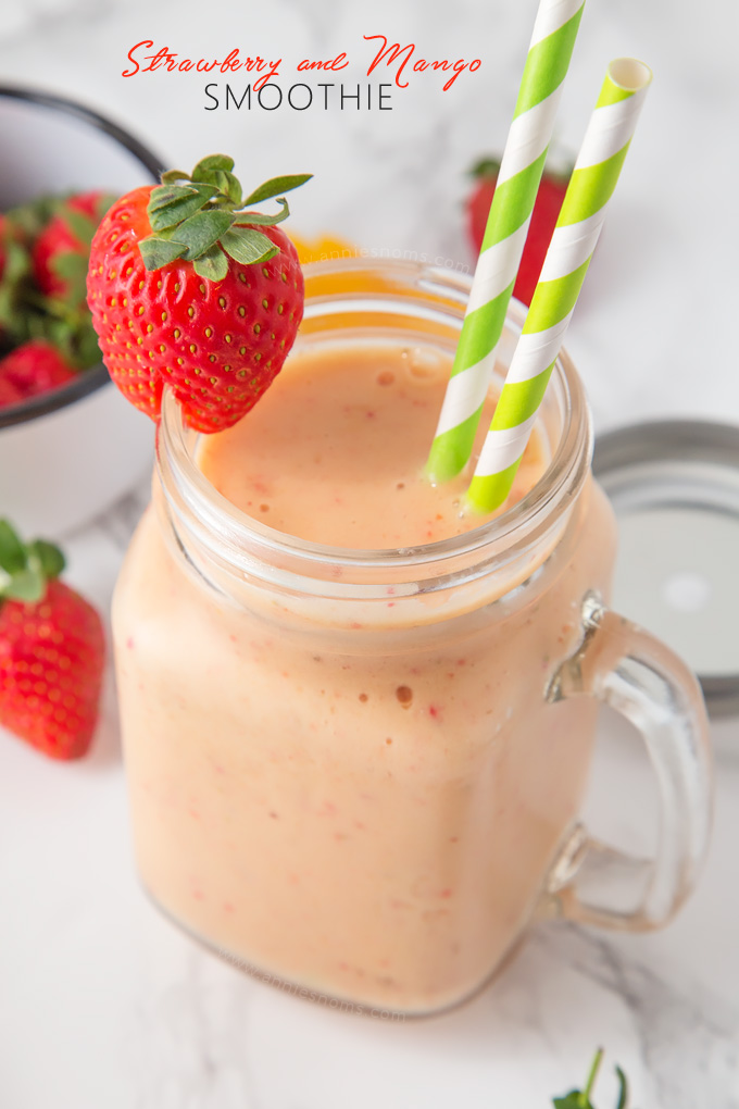 My smooth, creamy and utterly scrumptious Strawberry and Mango Smoothie is the perfect Summer refreshment. And, you only need 4 ingredients!