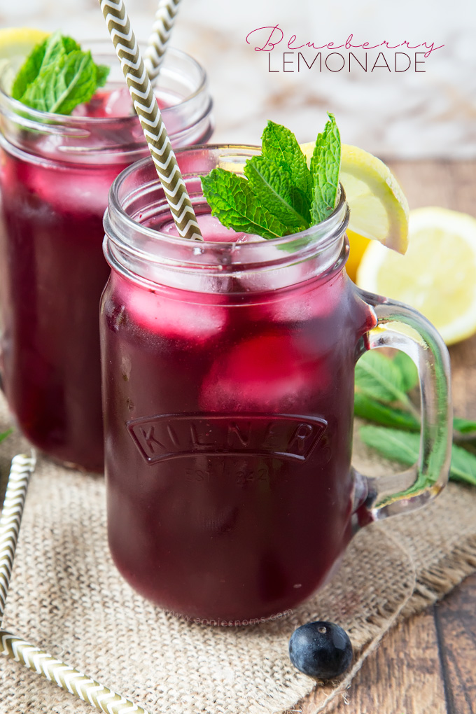 This light and refreshing Blueberry Lemonade is totally homemade, yet incredibly easy to make. Perfect to make ahead and chill, you will love this sweet beverage!