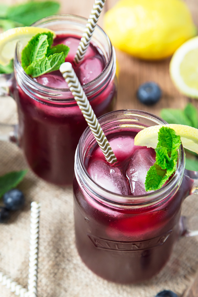 This light and refreshing Blueberry Lemonade is totally homemade, yet incredibly easy to make. Perfect to make ahead and chill, you will love this sweet beverage!