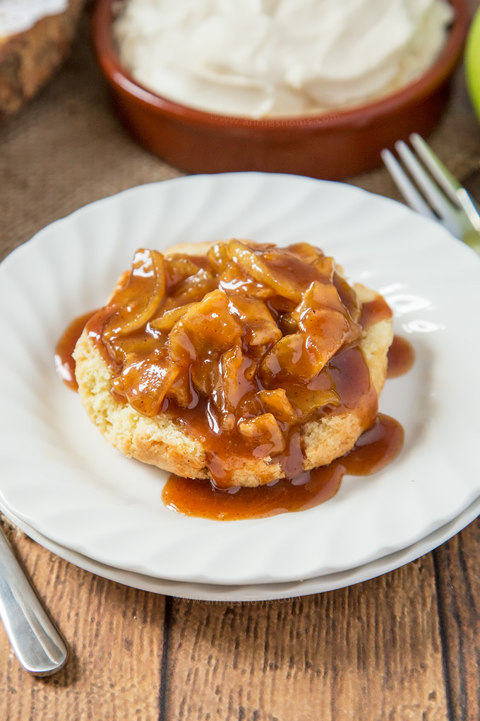 Flaky, buttery shortcakes filled with tender apples cooked in caramel sauce and topped with sweetened whipped cream. One seriously decadent, yet addictive dessert!