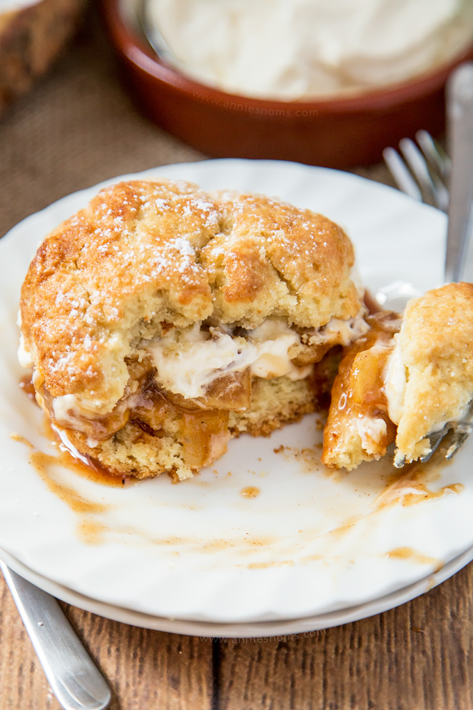 Flaky, buttery shortcakes filled with tender apples cooked in caramel sauce and topped with sweetened whipped cream. One seriously decadent, yet addictive dessert!