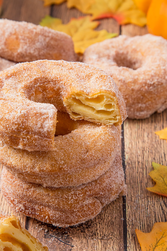 These perfectly golden, flaky Pumpkin Spice Croissant Doughnuts are ridiculously easy to make and utterly divine. Got 30 minutes? Then you have time to make these!