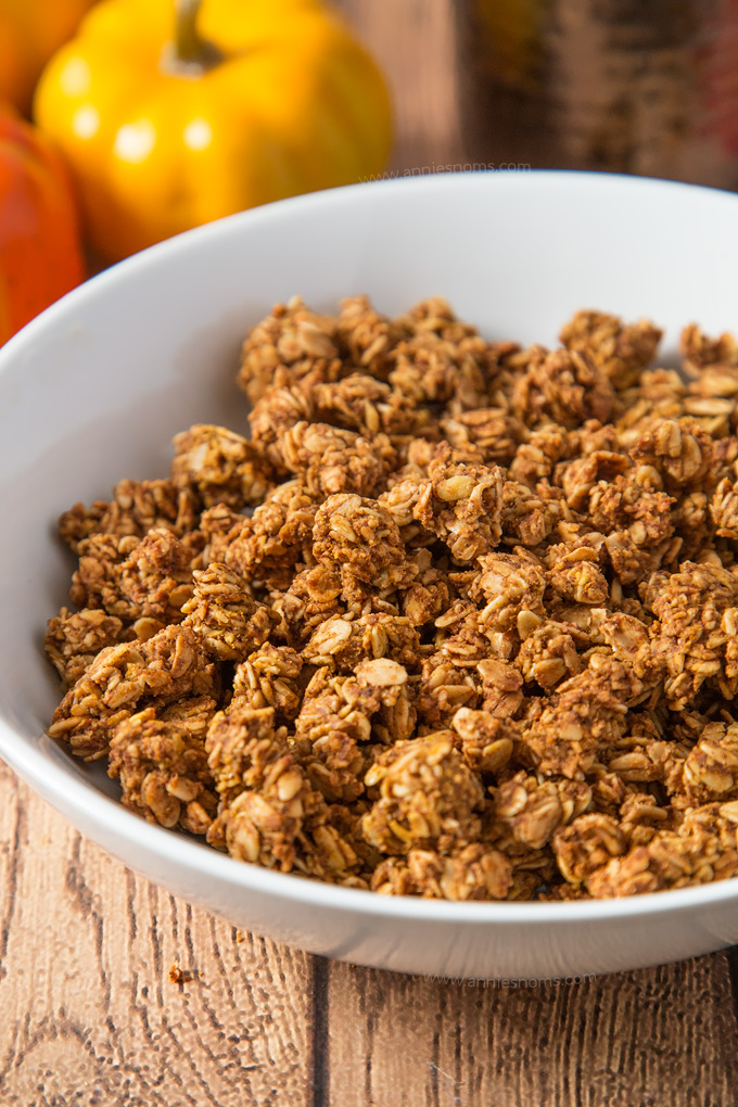 Your perfect base recipe for Pumpkin Spice Granola. Ready for whatever add ins you want, but also delicious on its own!