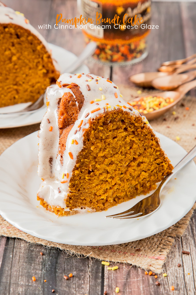 The Best Pumpkin Bundt Cake - Topped with Cream Cheese Glaze