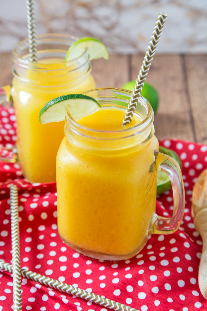 This thick and creamy Mango Lime Smoothie is the perfect post workout pick me up! Tropical and zingy, it’s one super delicious smoothie!