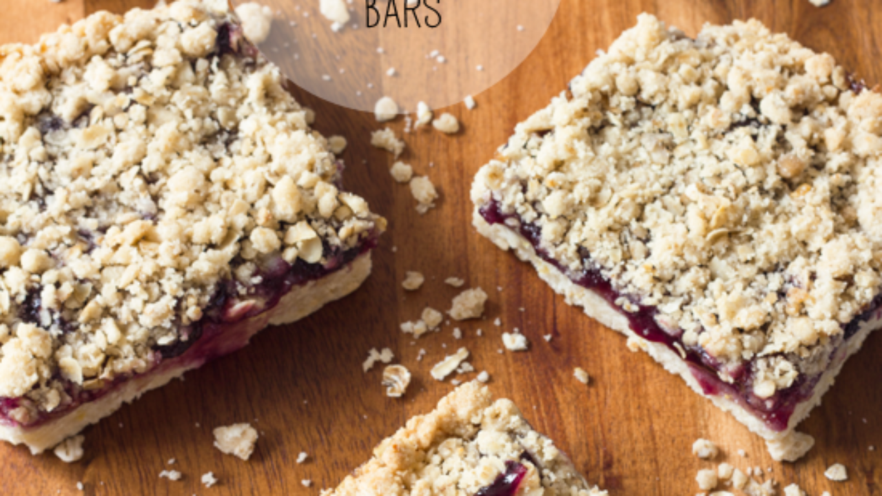 Blueberry And Lemon Shortbread Crumble Bars