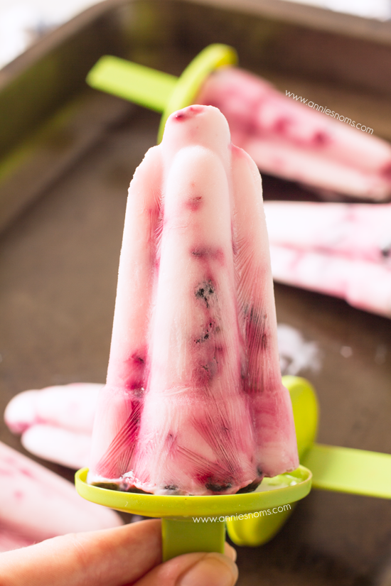 Blackcurrant and Lime Yoghurt Ice Pops