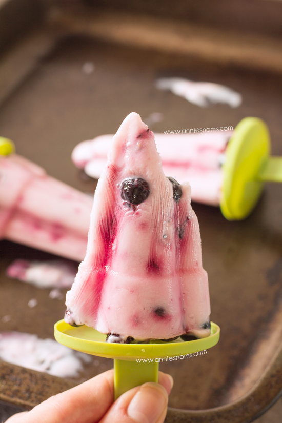 Blackcurrant and Lime Yoghurt Ice Pops