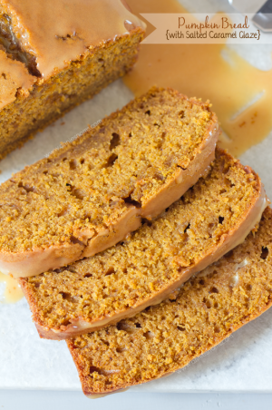 Pumpkin Bread with Salted Caramel Glaze - Annie's Noms