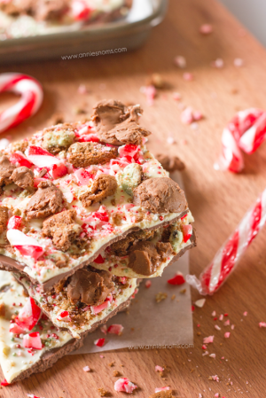 Candy Cane Truffle Bark - Annie's Noms