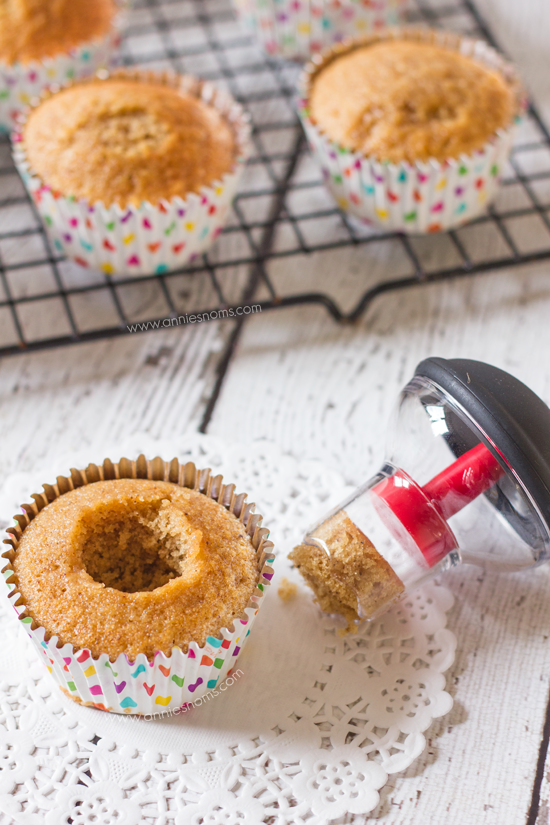 These soft, spiced cupcakes, contrast with their citrusy, sweet orange filling perfectly. And are finished off with cream cheese frosting and sprinkles!