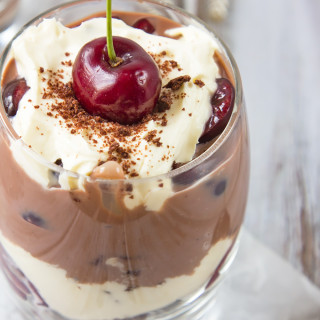 My individual sized Black Forest Trifles are packed with rich chocolate cake, whipped cream, fresh cherries and a gorgeous, thick chocolate custard. A make ahead, no-bake dessert the whole family will love!