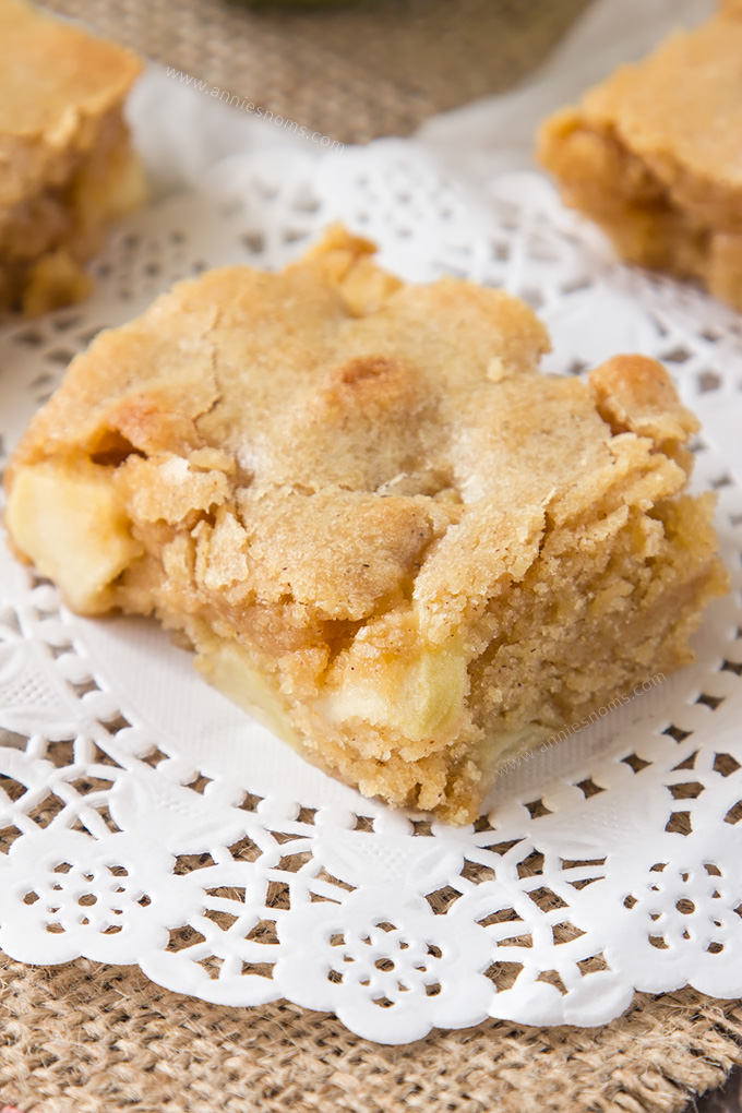Soft, chewy Apple Blondies filled with spices and plenty of apple! Once baked, the apples get soft and tender and explode in your mouth. And with that typical flaky, crunchy topping you get on blondies, there's no better Autumnal blondie you could make!