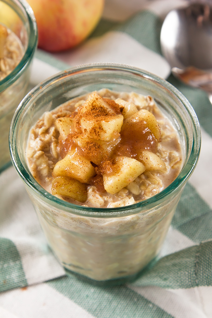You can have dessert for breakfast with my Apple Pie Overnight Oats! Creamy oats, packed with spice and applesauce topped with a homemade apple pie filling make these the perfect start to your day!