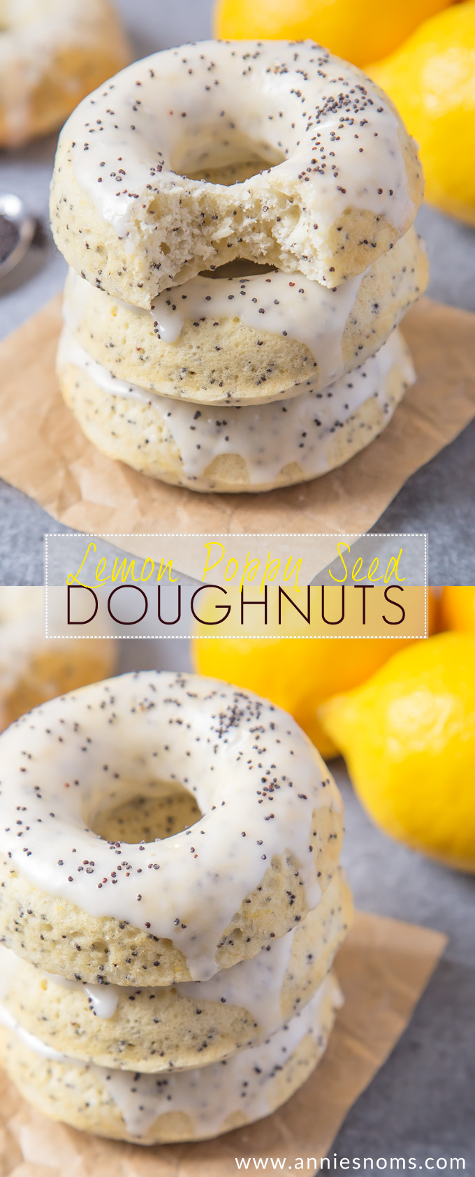 These baked Lemon Poppy Seed Doughnuts are light, crunchy and filled with lemony goodness! An easy, super tasty Spring bake everyone will love!