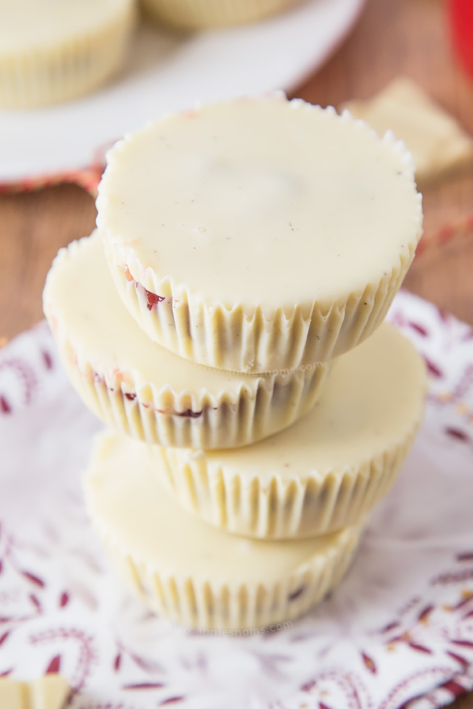 These two Ingredient Raspberry and White Chocolate Cups are ridiculously easy to make and delicious. The best part? They're no bake!