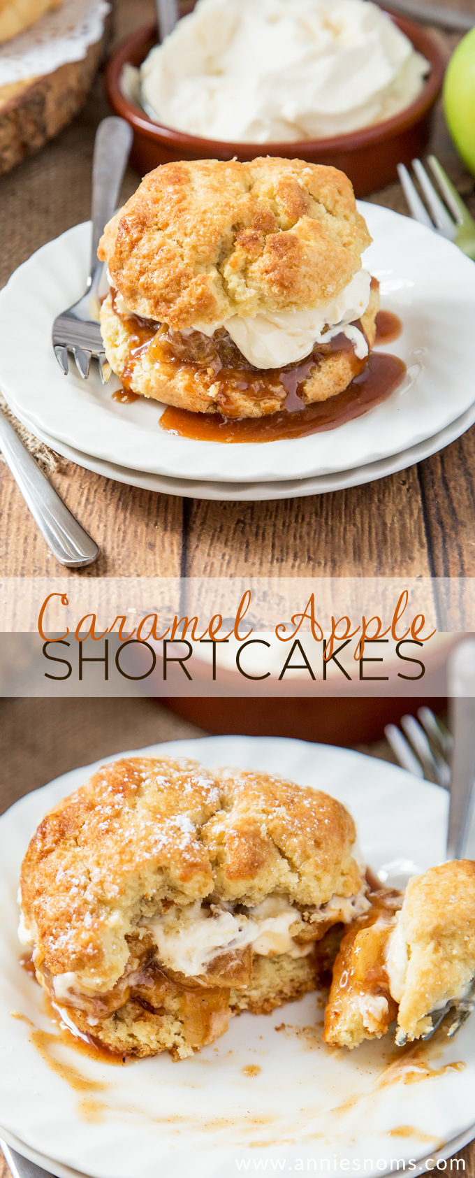 Flaky, buttery shortcakes filled with tender apples cooked in caramel sauce and topped with sweetened whipped cream. One seriously decadent, yet addictive dessert!
