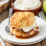Flaky, buttery shortcakes filled with tender apples cooked in caramel sauce and topped with sweetened whipped cream. One seriously decadent, yet addictive dessert!