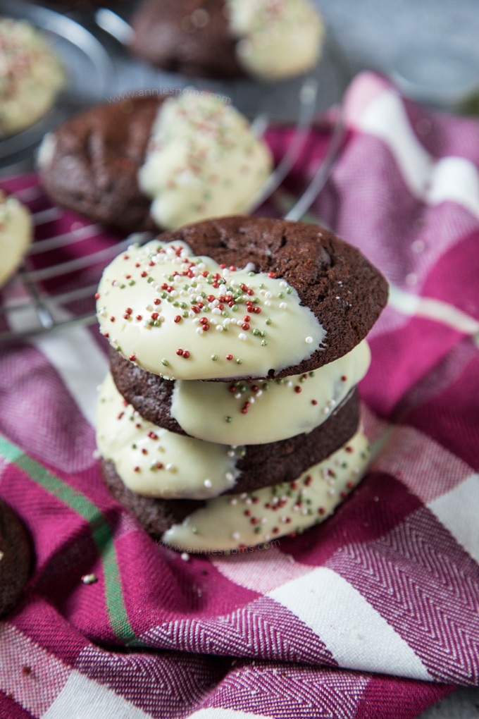 My thick and chewy Peppermint Mocha Cookies are packed with plenty of mint and a hint of coffee; my favourite Christmas drink in cookie form!