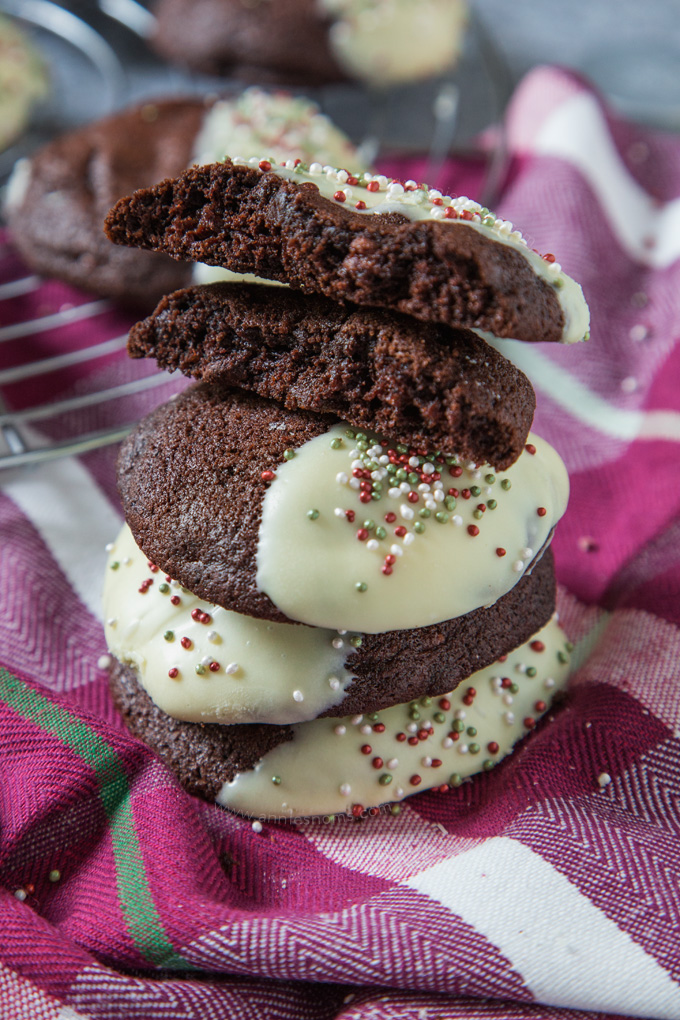 My thick and chewy Peppermint Mocha Cookies are packed with plenty of mint and a hint of coffee; my favourite Christmas drink in cookie form!