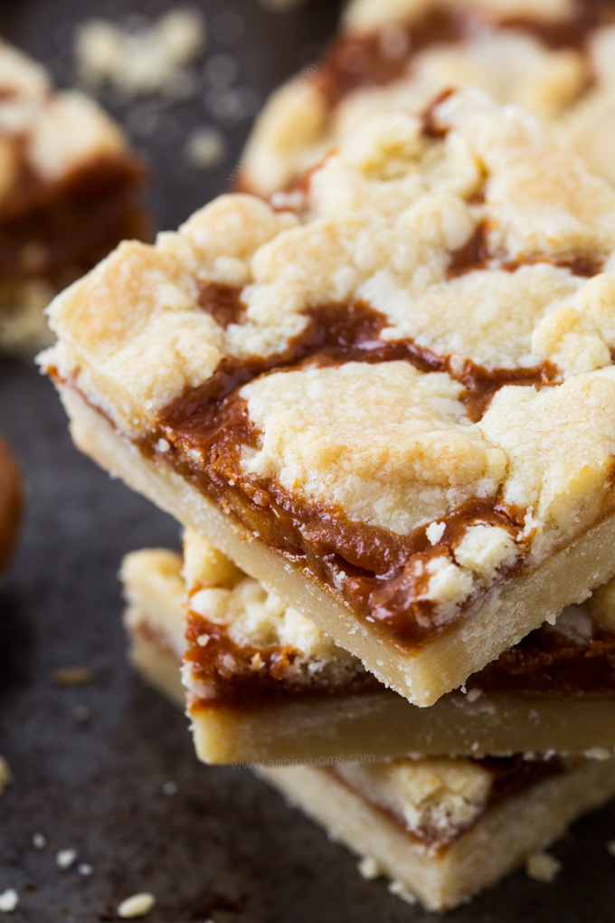 Rich, sweet caramel sandwiched between two layers of buttery shortbread; these little Caramel Crumb Bars are just perfect for when you need a sweet fix!