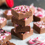 Smooth, chocolatey, filled with peppermint and with a crunchy top, this melt in your mouth Candy Cane Fudge is the perfect edible gift to make this Christmas!