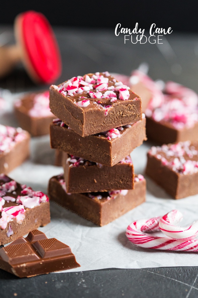 Smooth, chocolatey, filled with peppermint and with a crunchy top, this melt in your mouth Candy Cane Fudge is the perfect edible gift to make this Christmas!