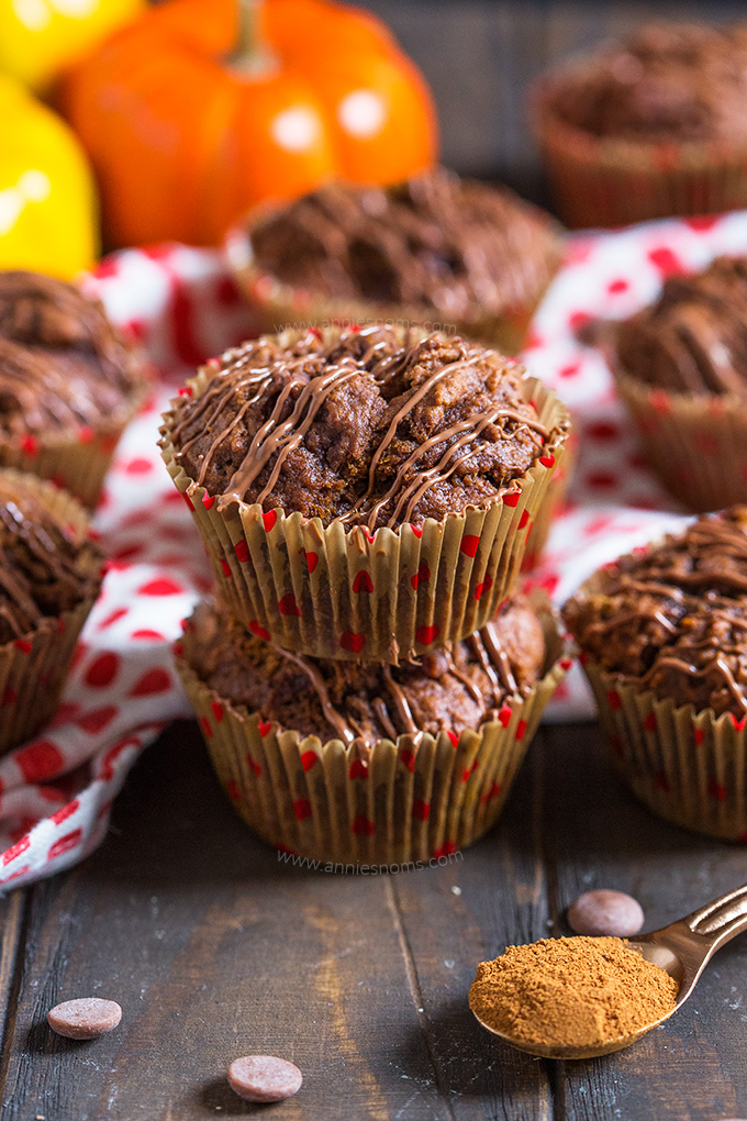 These hearty Chocolate Pumpkin Muffins are the perfect way to start your day. Lightly spiced and filled with melty chocolate chips, they are simply delicious!