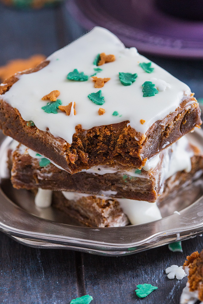These soft and chewy Gingerbread Cookie Bars are topped with lashings of sweet cream cheese frosting and Christmas sprinkles. An easy, kid friendly festive bake you will make again and again!