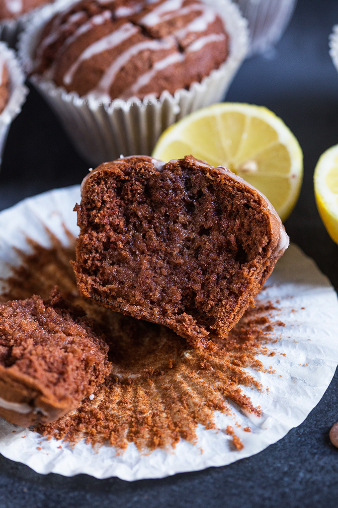 These Chocolate Lemon Muffins are light, flavourful and full of melted chocolate and lemon zest. Perfect for breakfast on the go, or a little mid afternoon pick me up!